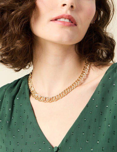 Collier chaîne couleur or femme