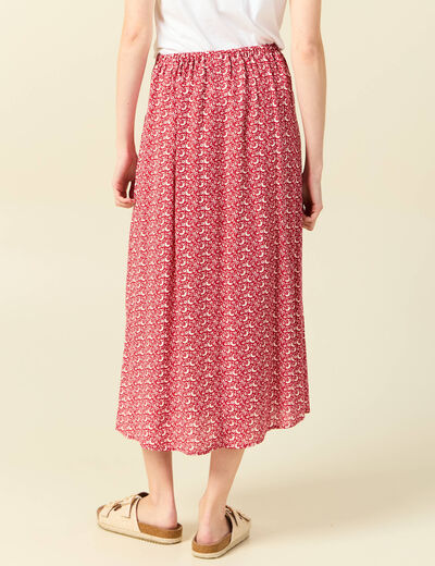 Jupe longue portefeuille rouge femme