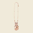Collier perles et chaînettes multicolore femme