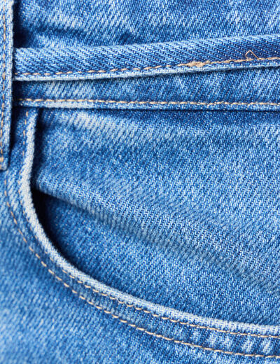Jeans baggy ceinturé denim stone femme