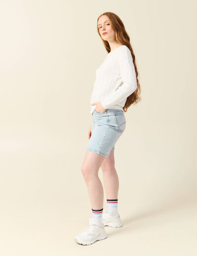 Pull manches longues ecru femme
