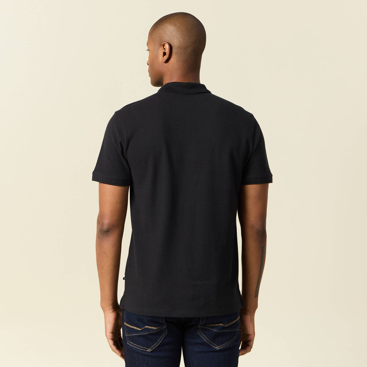 Polo éco-responsable noir homme
