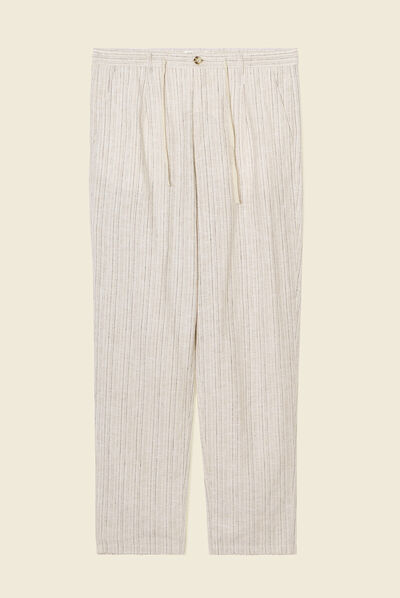 Pantalon chino droit 2 poches ecru homme