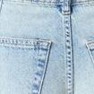 Jeans slouchy brodé 7/8ème denim bleach femme