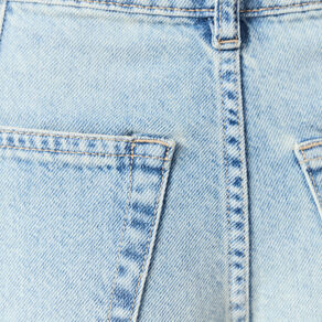 Jeans slouchy brodé 7/8ème denim bleach femme