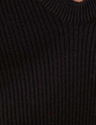 Pull débardeur éco-responsable noir femme