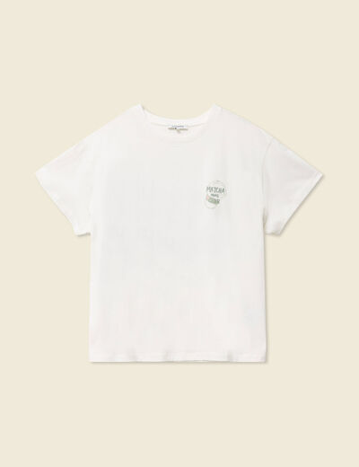 T-shirt manches courtes ecru femme