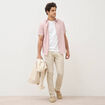 Chemise manches courtes rose pastel homme
