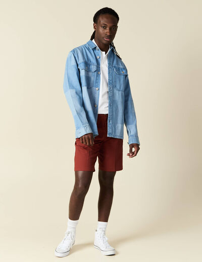 Polo éco-responsable blanc homme