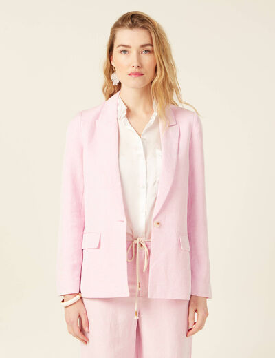 Veste blazer éco-responsable rose poudrée femme