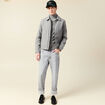 Pull droit court manches longues gris homme