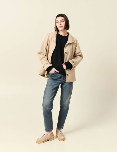 Jeans mom 7/8ème bleu gris femme