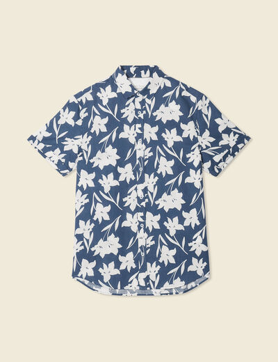 Chemise manches courtes bleu homme