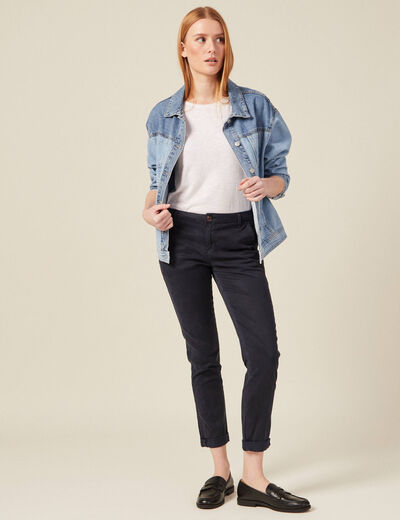 Pantalon chino Instinct bleu foncé femme