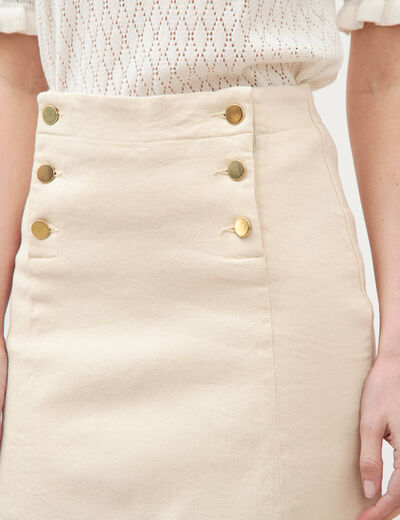 Jupe en jeans denim blanc femme