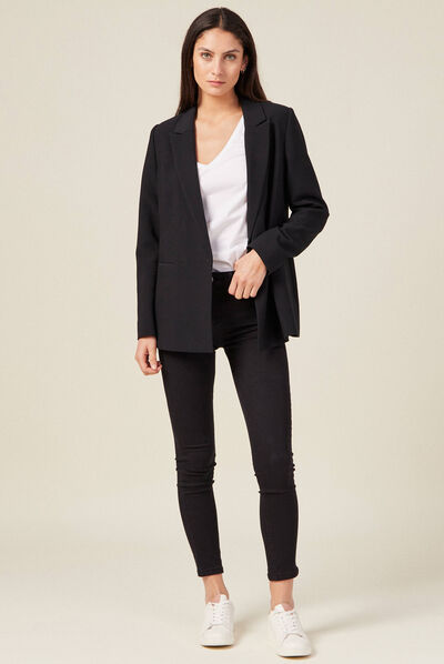 Jeans skinny 7/8ème denim noir femme