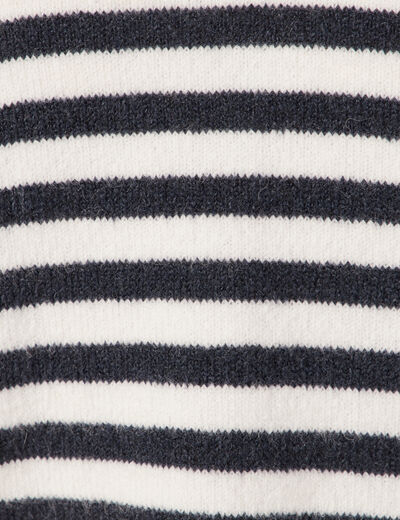Pull col polo ecru femme