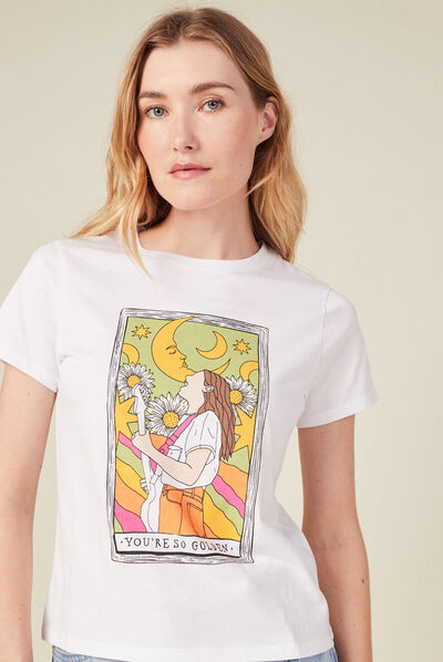 T-shirt manches courtes blanc femme