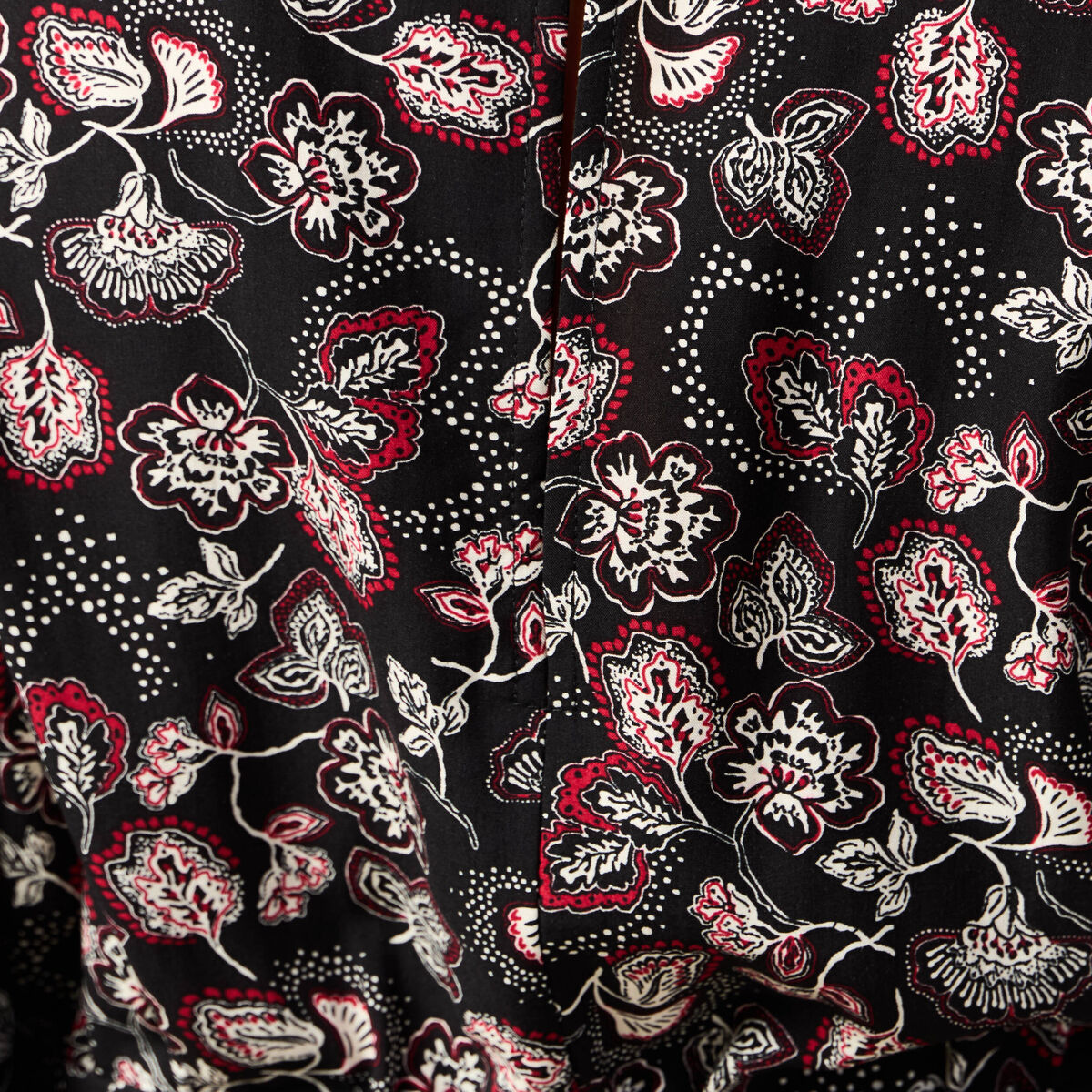Robe évasée fluide manches 3/4 noir femme
