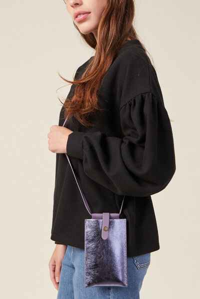 Pochette de téléphone mauve femme