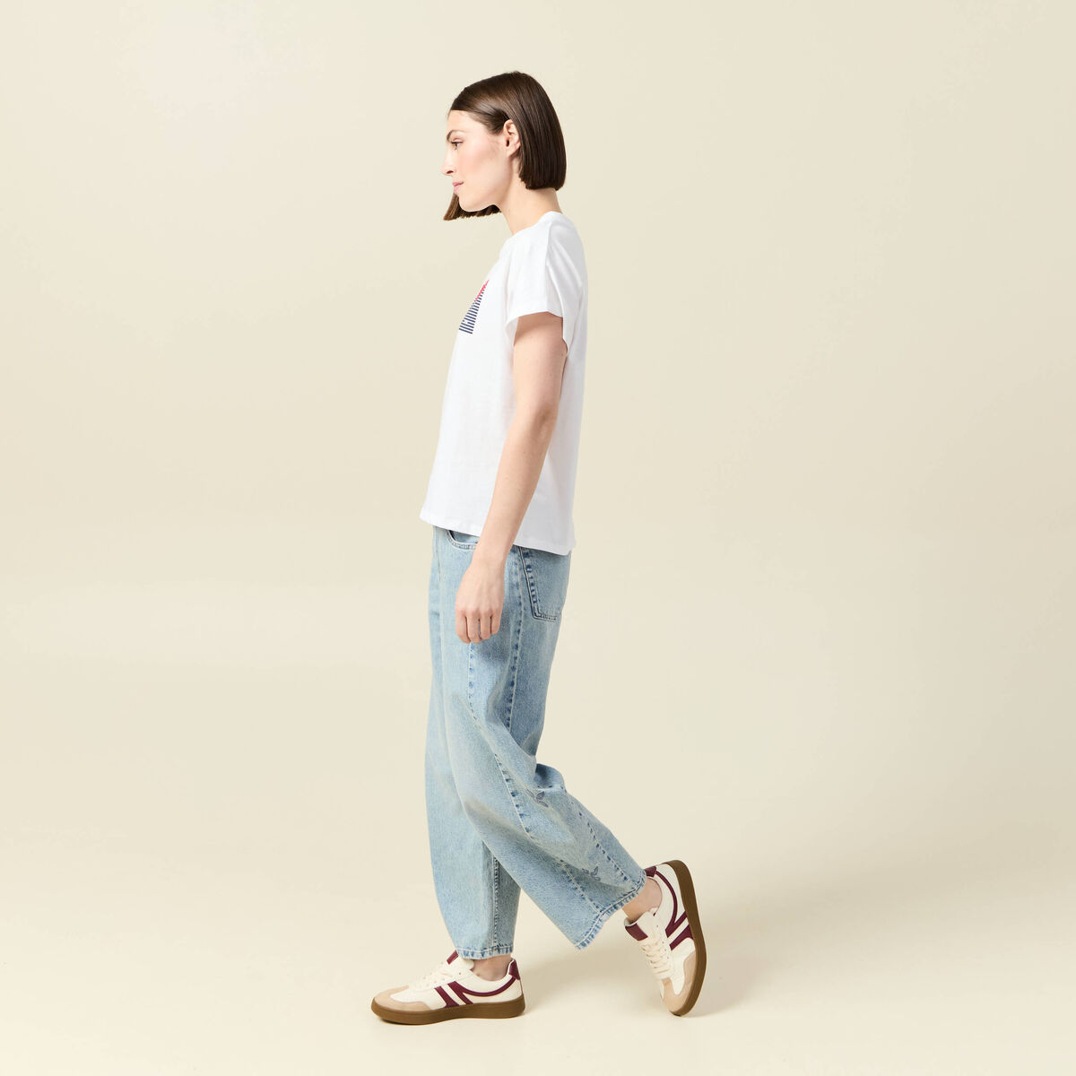 T-shirt manches courtes blanc femme