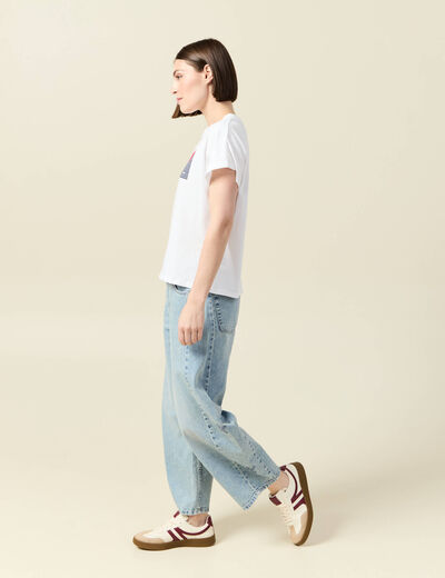 T-shirt manches courtes blanc femme