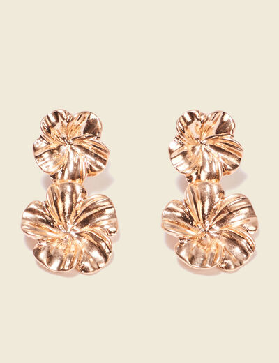 Boucles d'oreilles pendantes couleur or femme