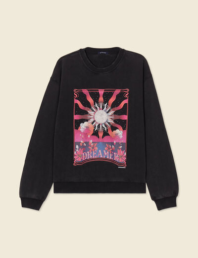 Sweat manches longues noir femme