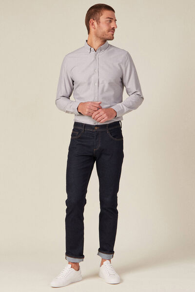 Chemise manches longues gris foncé homme