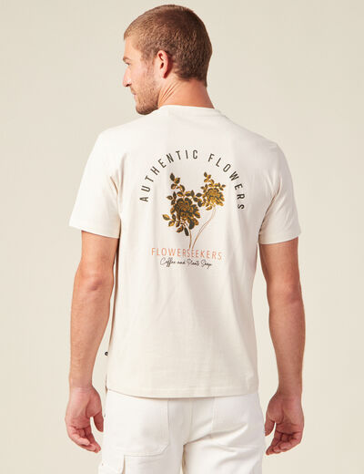 T-shirt manches courtes ecru homme