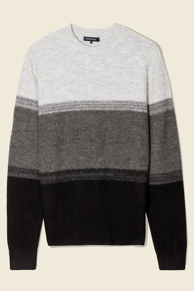 Pull manches longues gris foncé homme