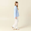 Chemise manches longues bleu ciel femme