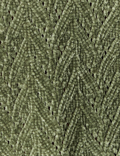 Pull manches longues ajouré vert kaki femme