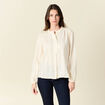 Chemise manches longues creme femme
