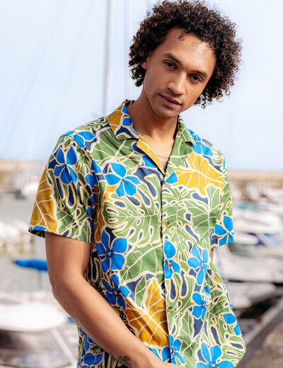 Chemise manches courtes multicolore homme