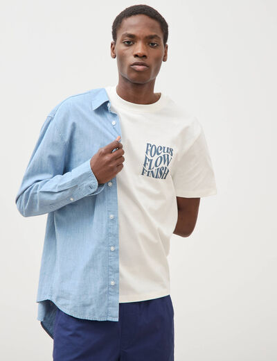 T-shirt en coton ecru homme
