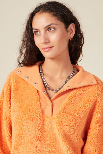 Sweat éco-responsable orange clair femme
