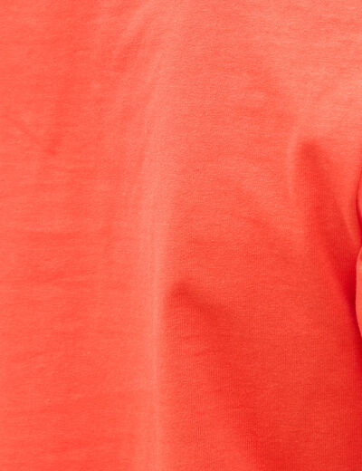 T-shirt manches courtes orange fonc&eacute; femme