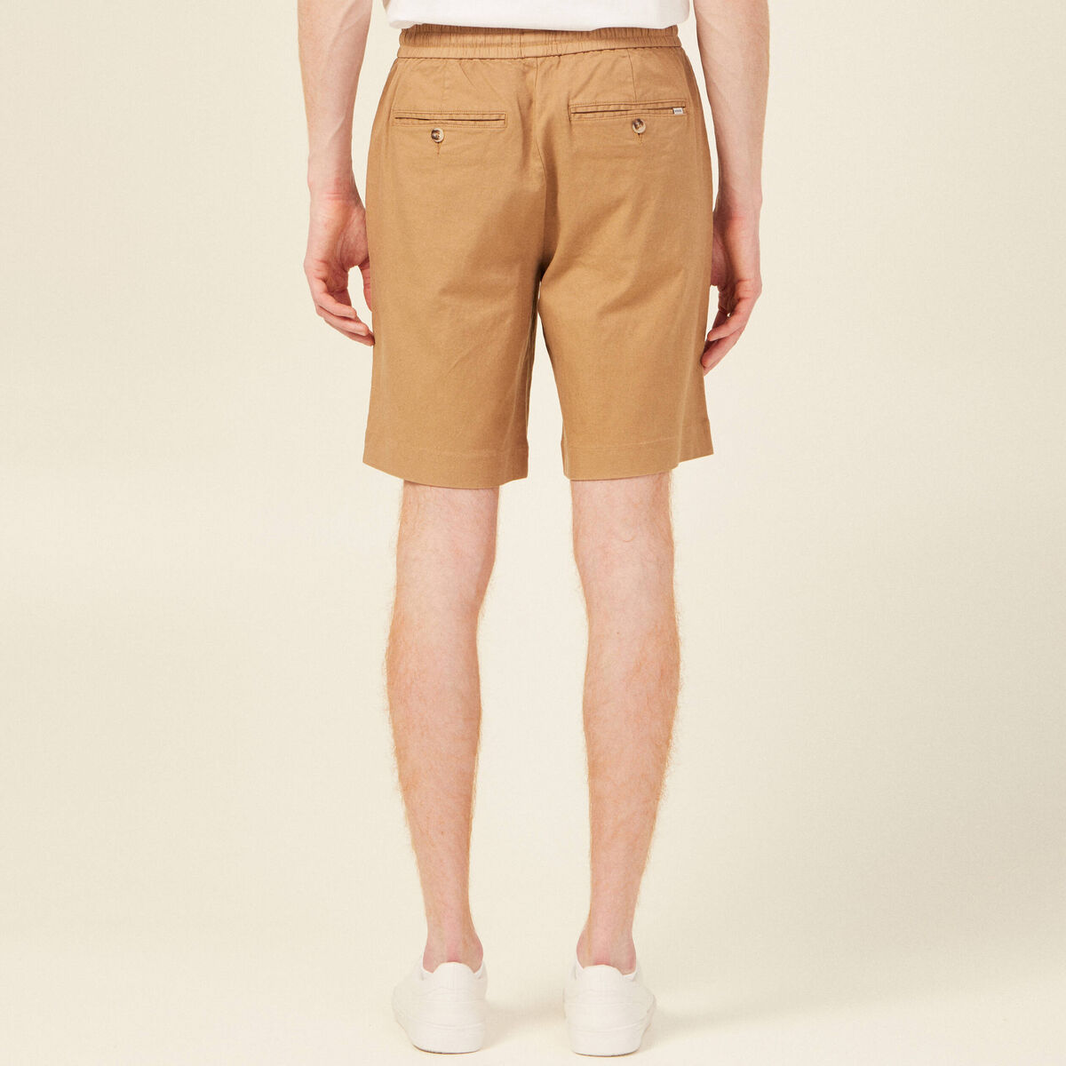 Bermuda coupe large beige homme