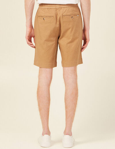 Bermuda coupe large beige homme