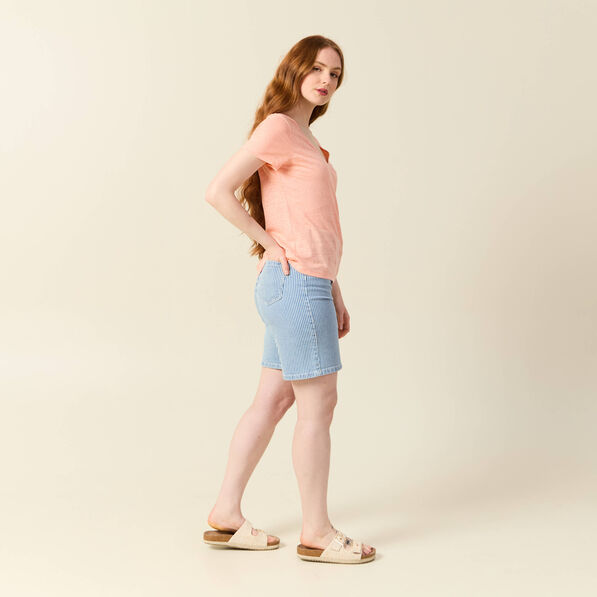 T-shirt éco-responsable rose saumon femme