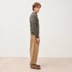 Pull manches longues vert fonc&eacute; homme