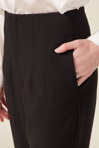 Pantalon cigarette noir femme