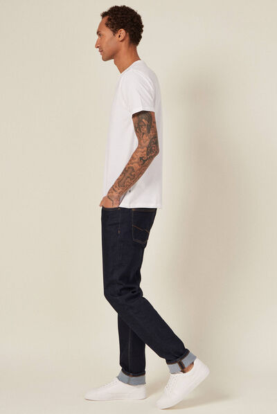 T-shirt col V homme Instinct blanc homme