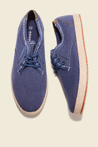 Espadrilles plates bleu marine homme