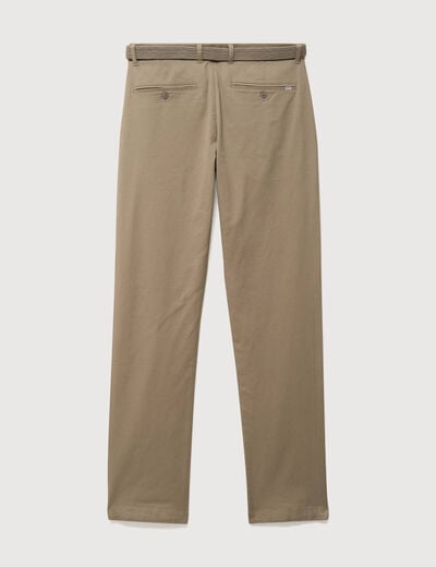 Pantalon straight longueur 32 ceinture taupe homme