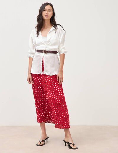 Jupe fluide rouge femme