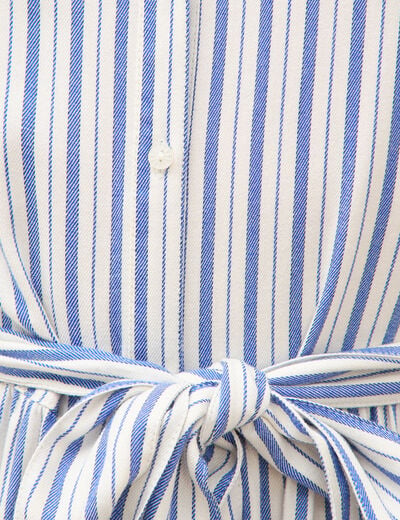 Robe manches courtes col am&eacute;ricain ecru femme