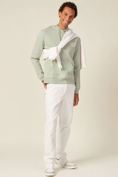 Sweat à capuche vert olive homme