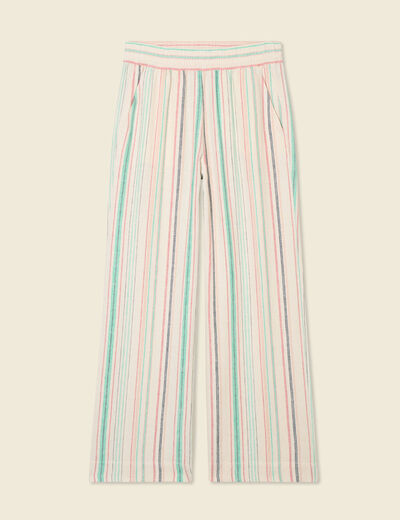 Pantalon large fluide blanc femme